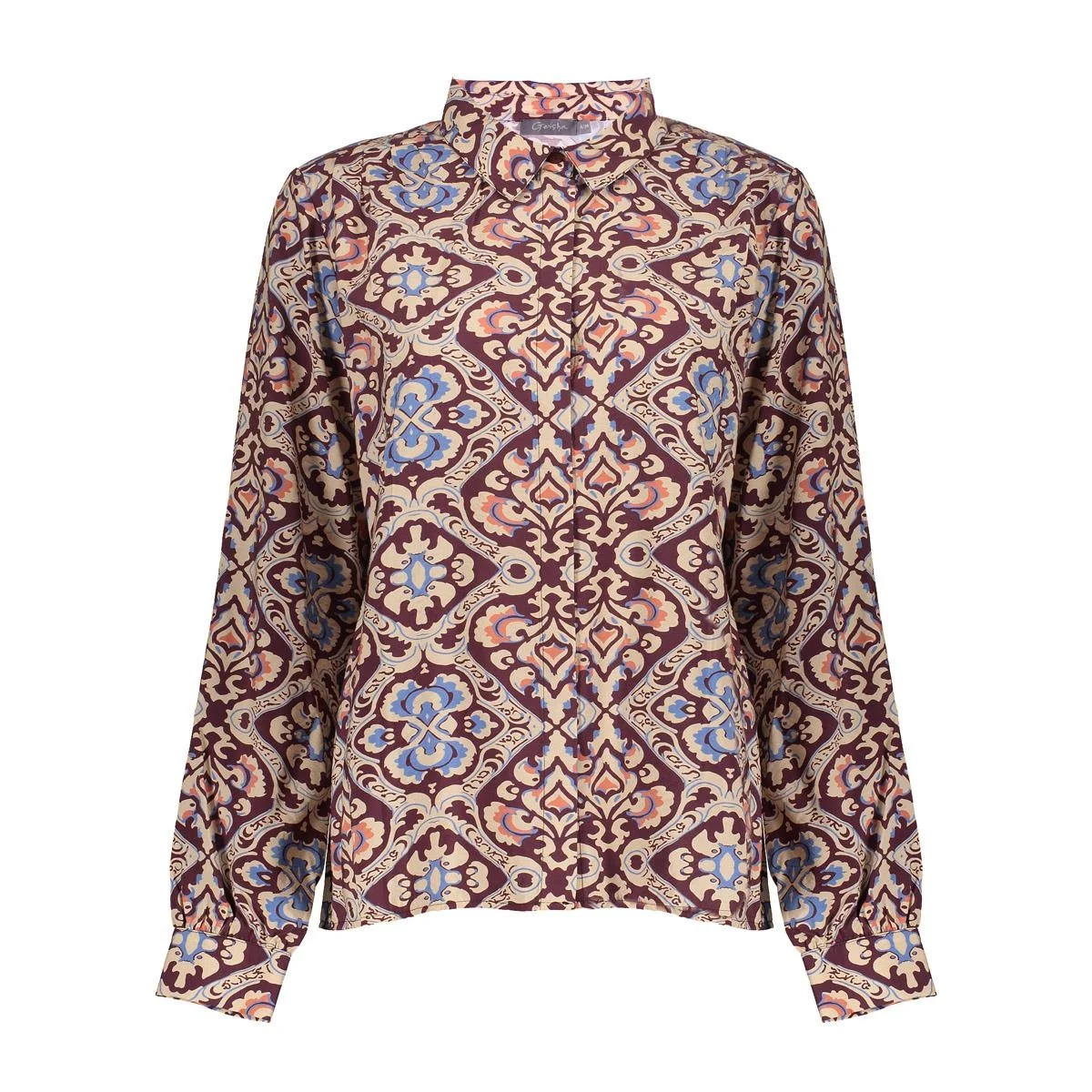 Geisha 53661-20 480 blouse print burgundy/blue/orange