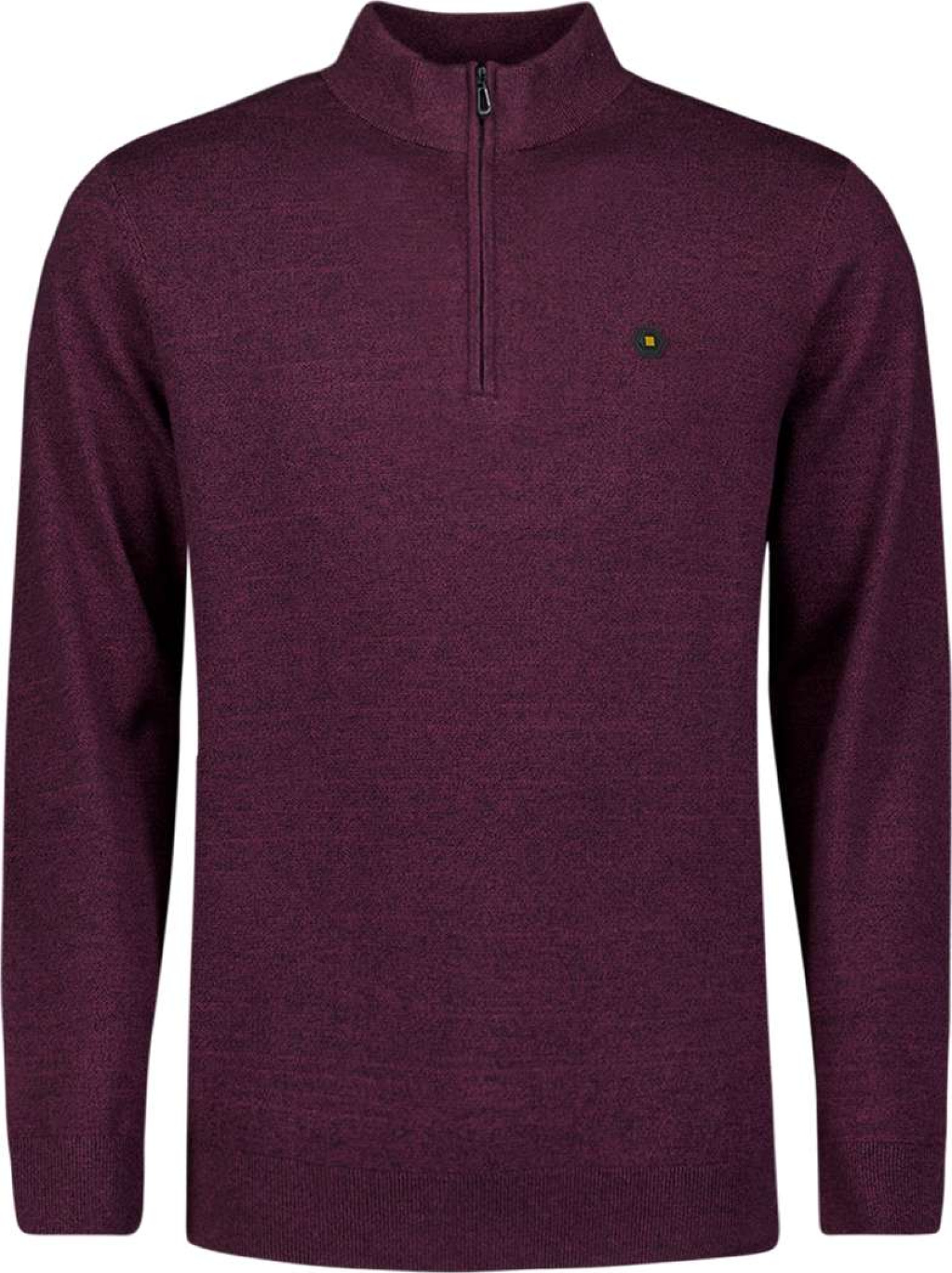No Excess Pullover half zip 2 coloured melang dark wine