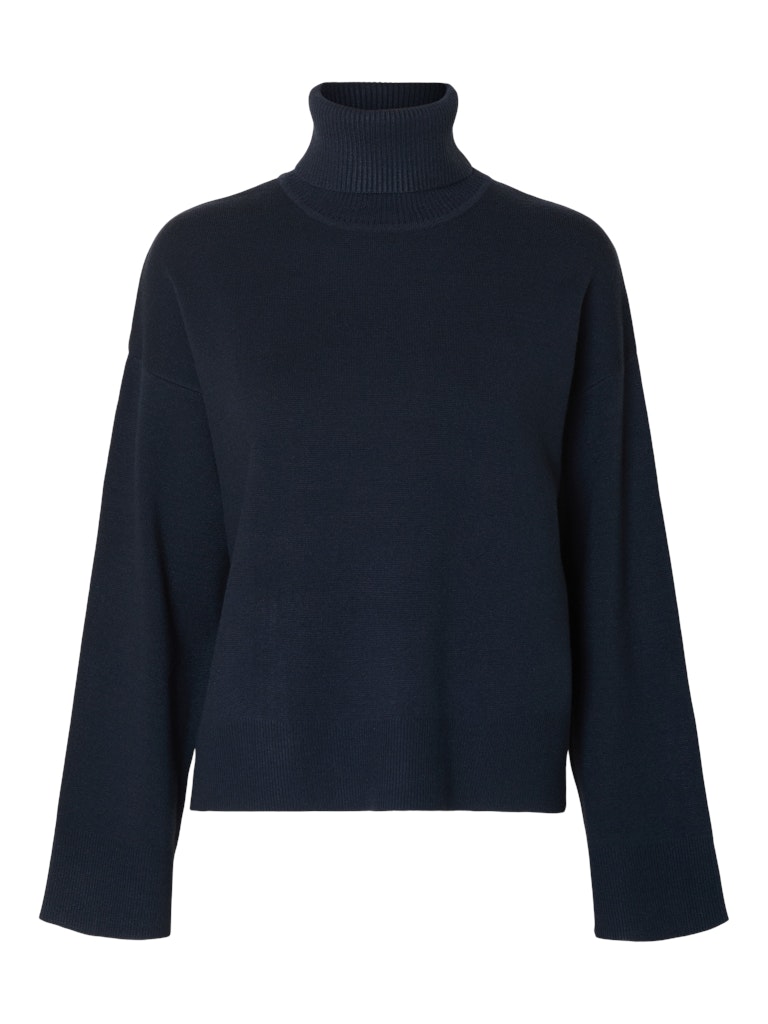 Selected Femme slfkamma ls knit roll neck noos 16094353 dark sapphire