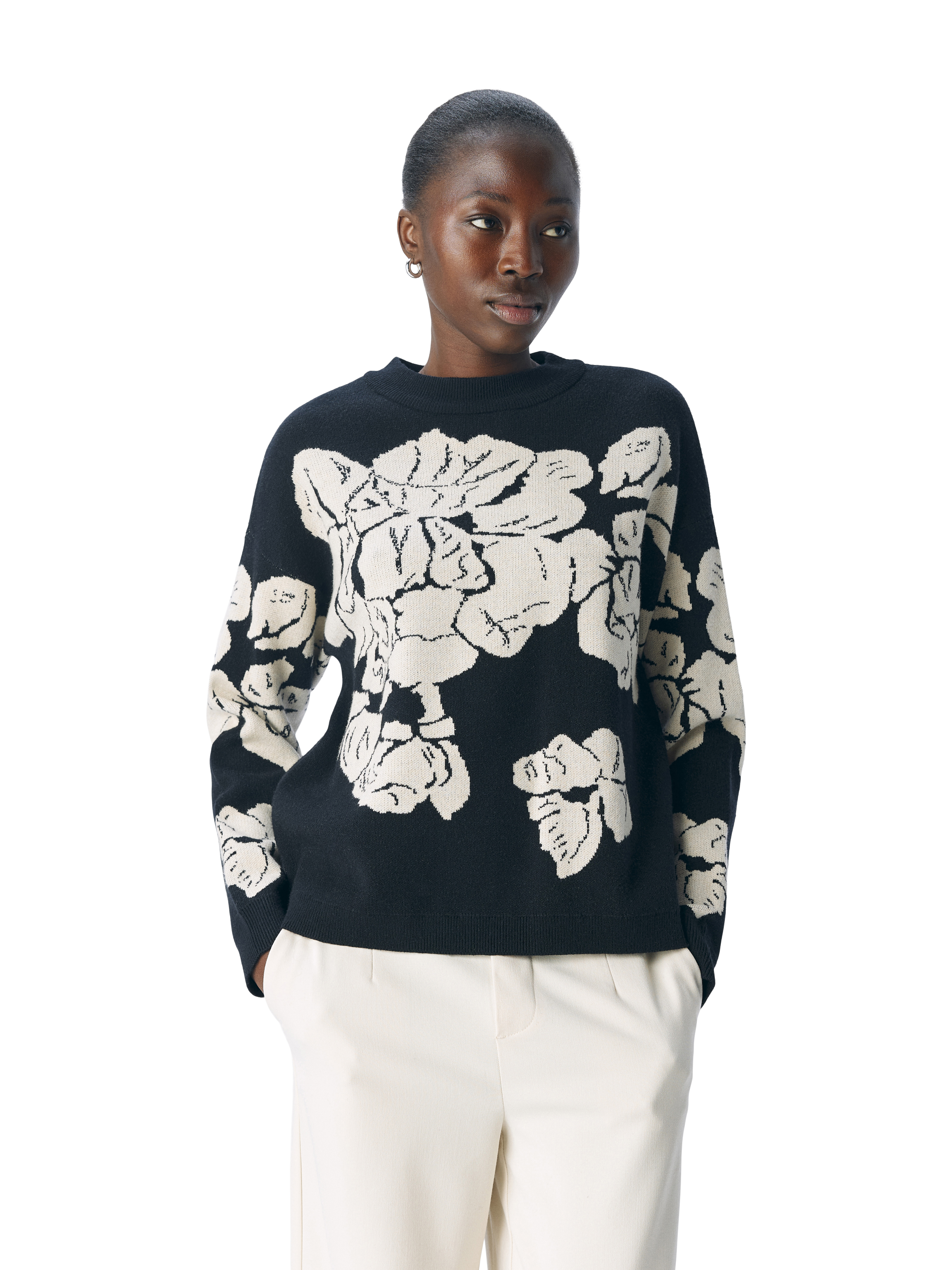 Object Objray lo l/s knit pullover aop noo