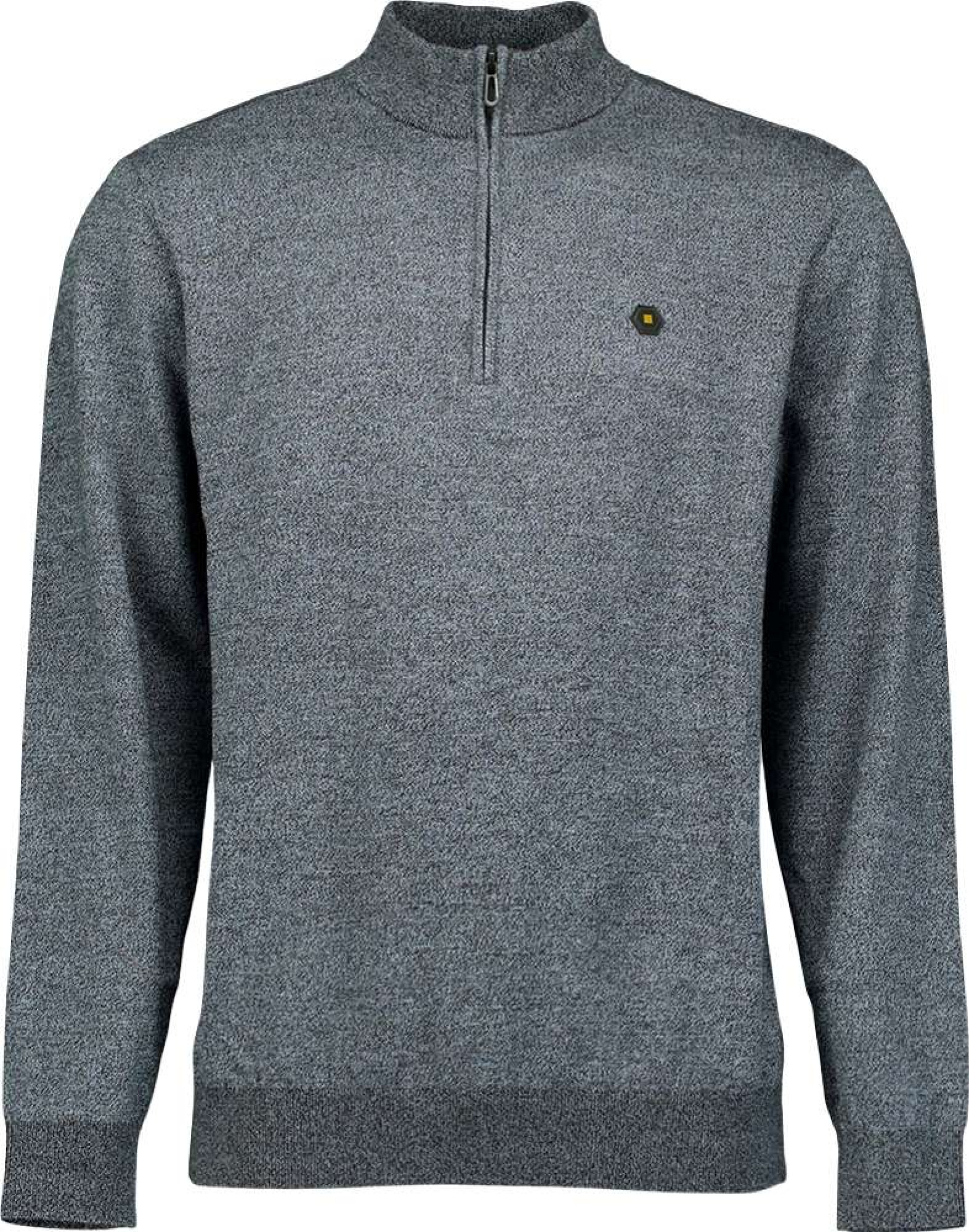 No Excess Pullover half zip 2 coloured melang dusty blue
