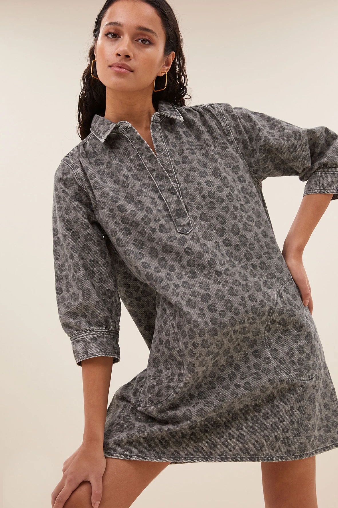 By-Bar Amsterdam 25517006 flynth grey cheetah dress
