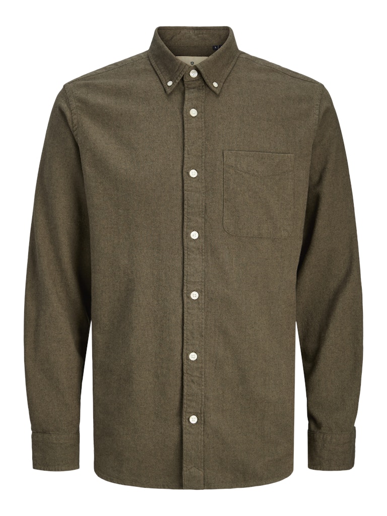 Jack & Jones jprblubrook twill solid l/s shirt l 12282353 stone gray