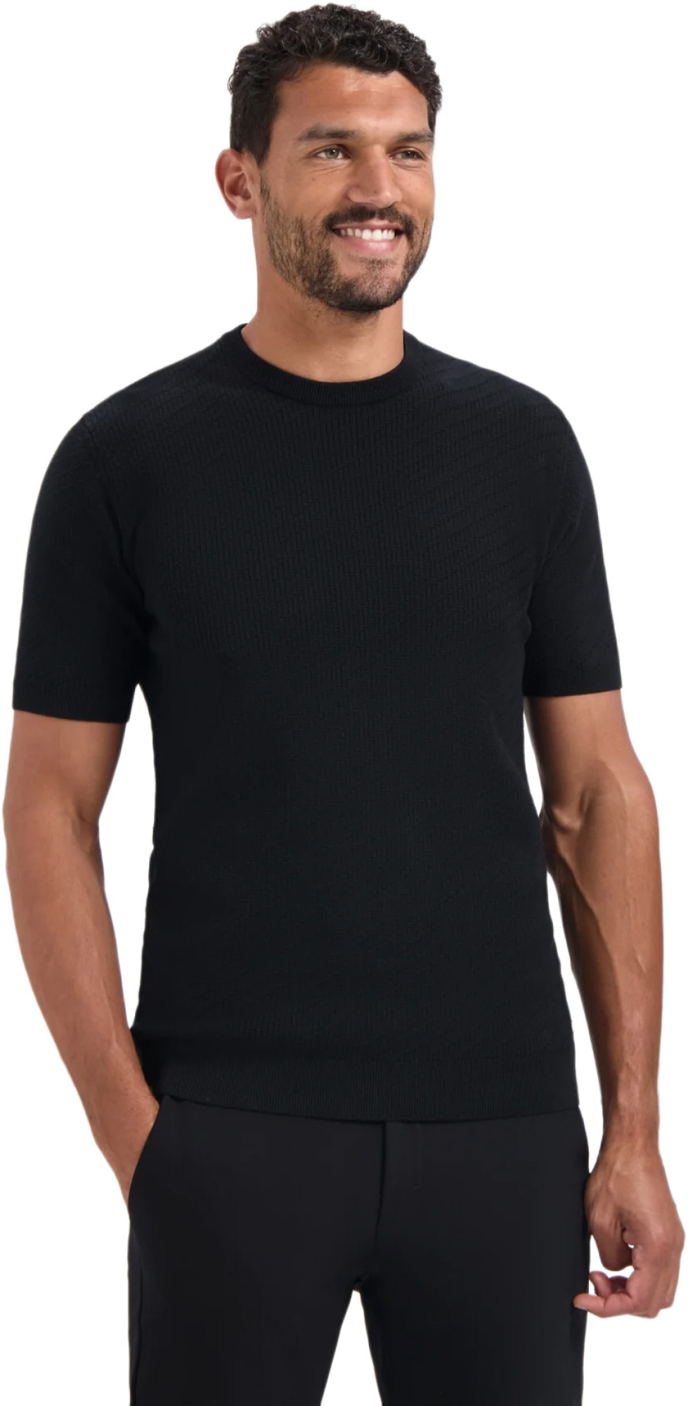 No Excess Pullover short sleeve crewneck soli black