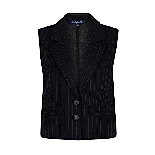Red Button Gilet srb4625 waistcoat pinestripe black