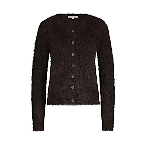 Red Button Vest srb4643 fuzzy espresso