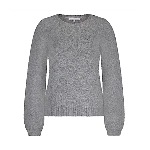 Red Button Sweater srb4615 rb logo grey melange