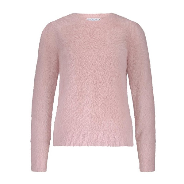 Red Button Trui srb4640 fuzzy puff sleeve pink