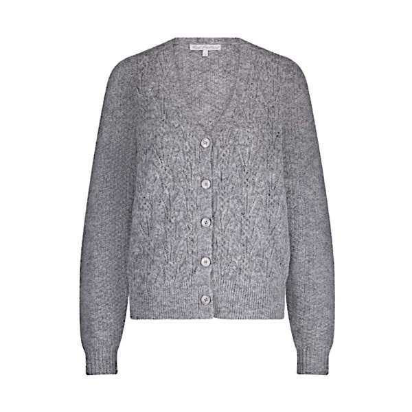 Red Button Vest srb4639 ajour grey melange