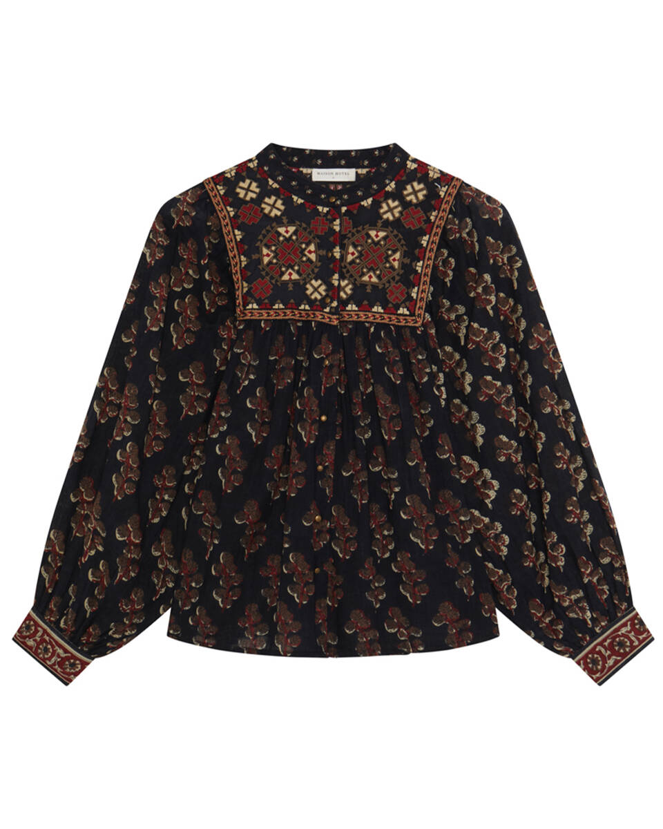 Maison Hotel Blouse lange mouw scarlet