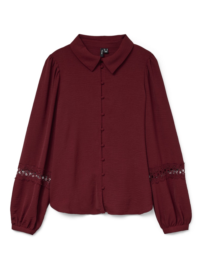 Vero Moda vmalva lace ls shirt wvn ga boo 10331609 syrah