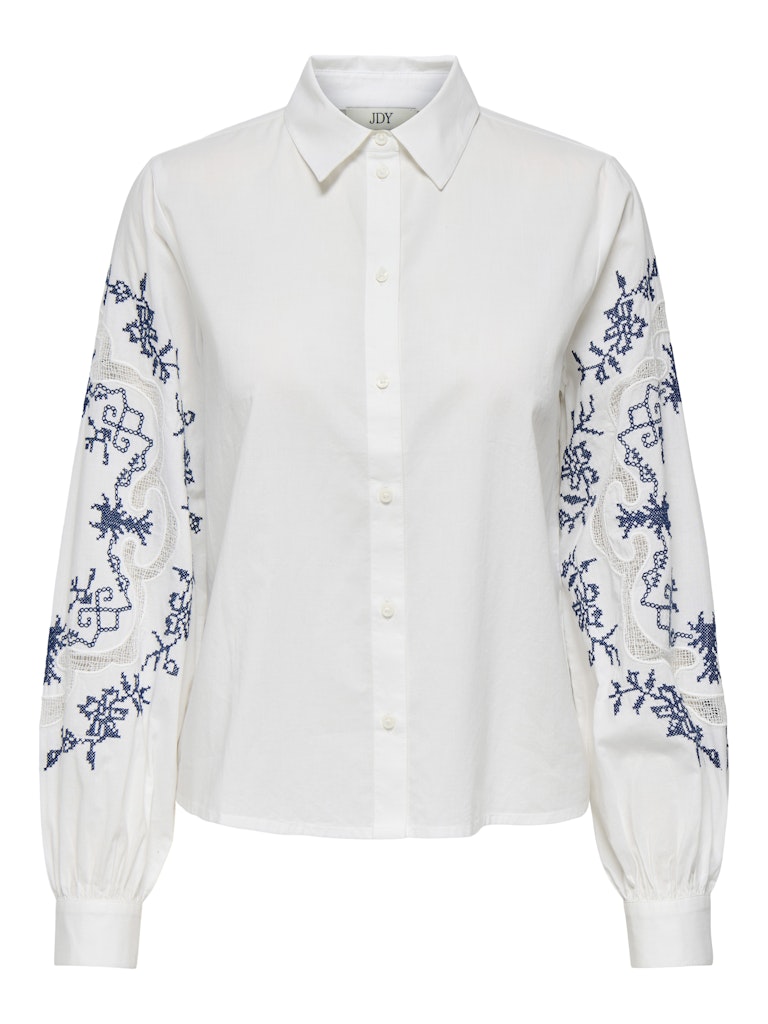 Jacqueline de Yong nora l/s embroidery shirt wvn 15359403 cloud dancer