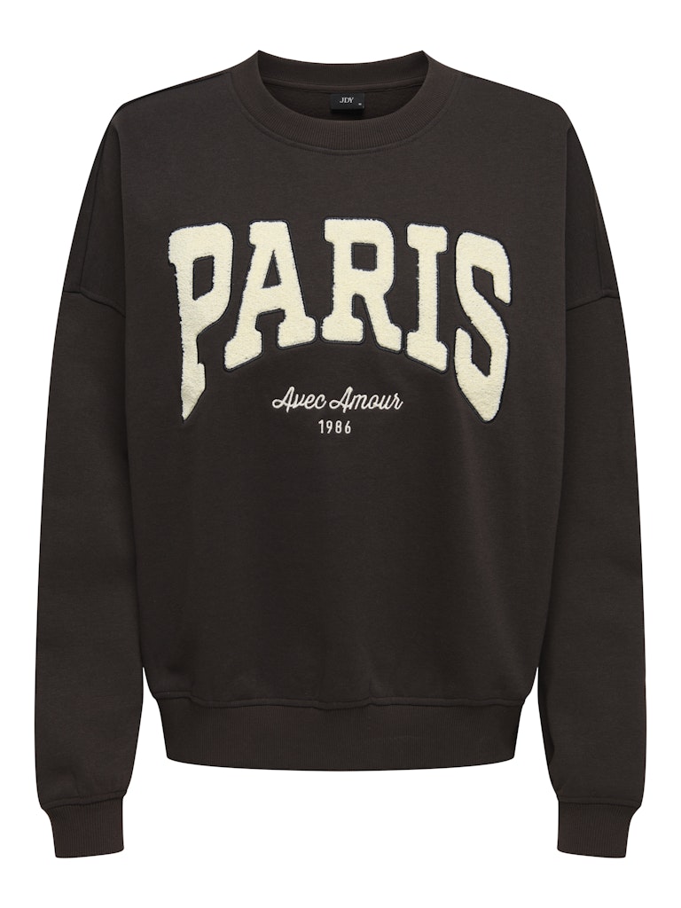 Jacqueline de Yong mesa l/s o-neck emb sweat jrs no 15370526 ganache