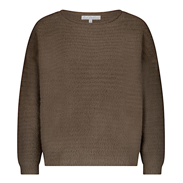 Red Button Sweater srb4651 fluffy ajour warm tapue