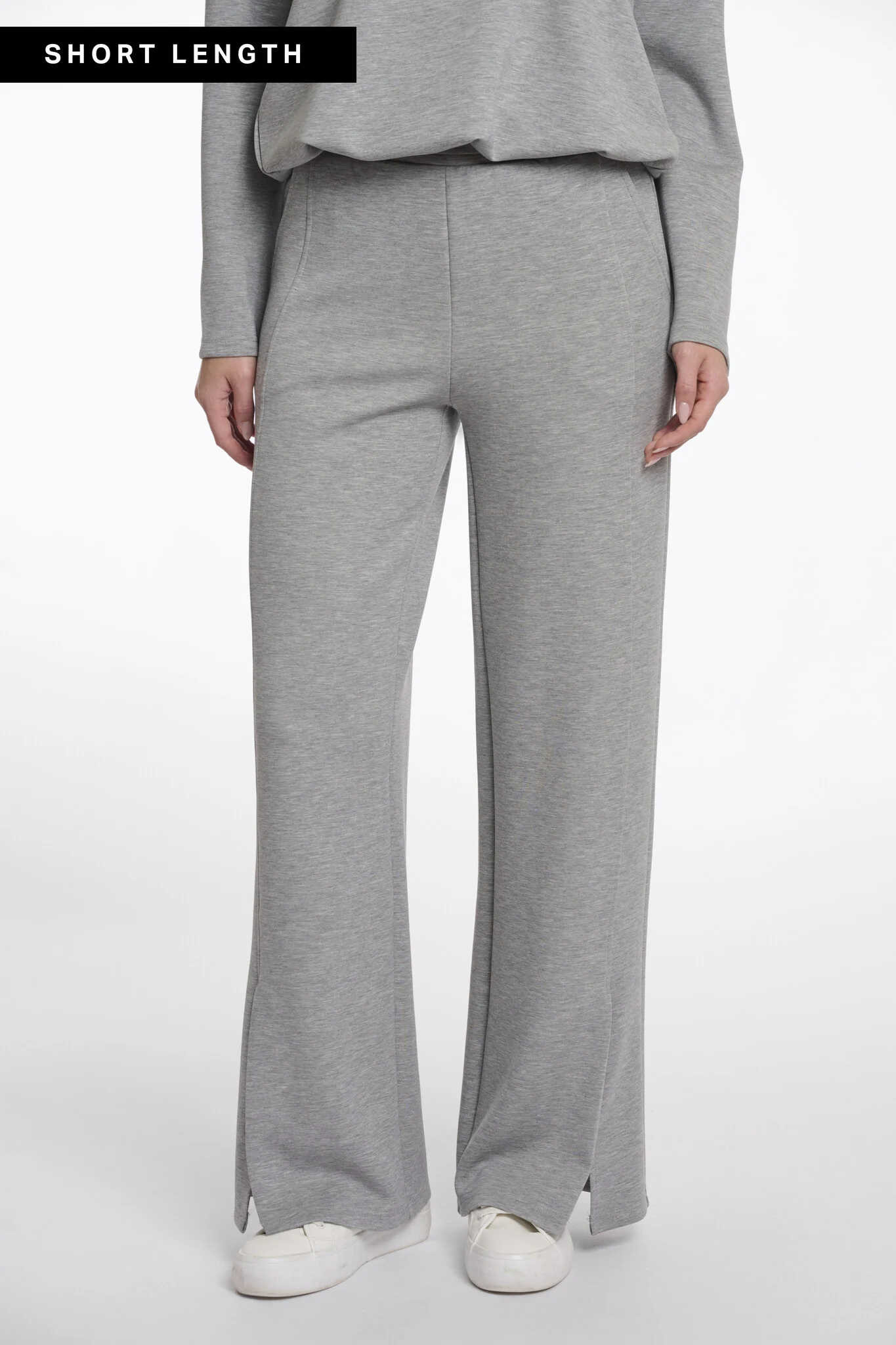 Rino & Pelle Lexishort.7002512 rino en pelle short length pants with straight wide leg grey melange
