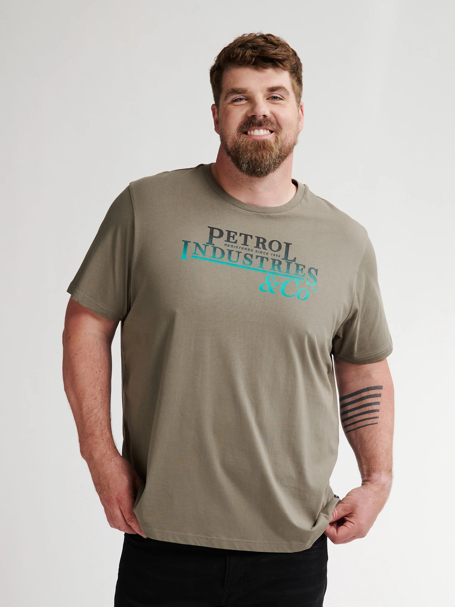 Petrol Industries Heren shirt- m-3050-tsr6020 6174 mossy stone