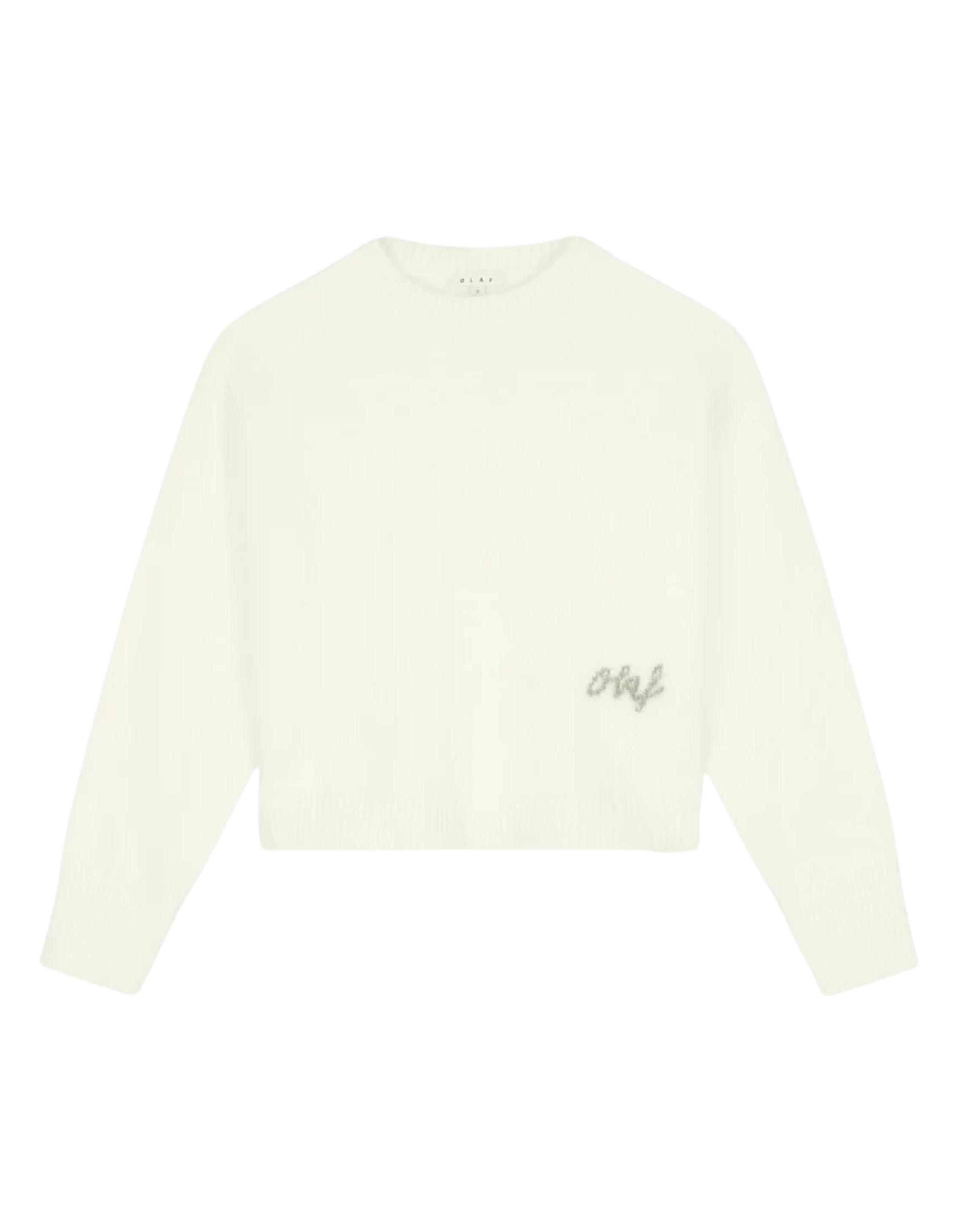 Olaf Hussein Fluffy script logo knit truien w220704