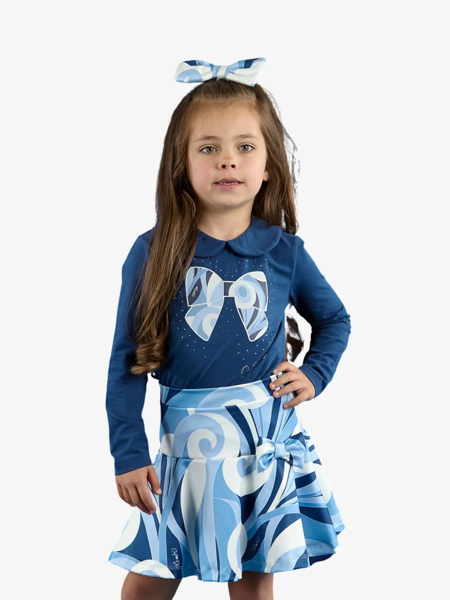 ADee Meisjes set rok nellie heritage navy