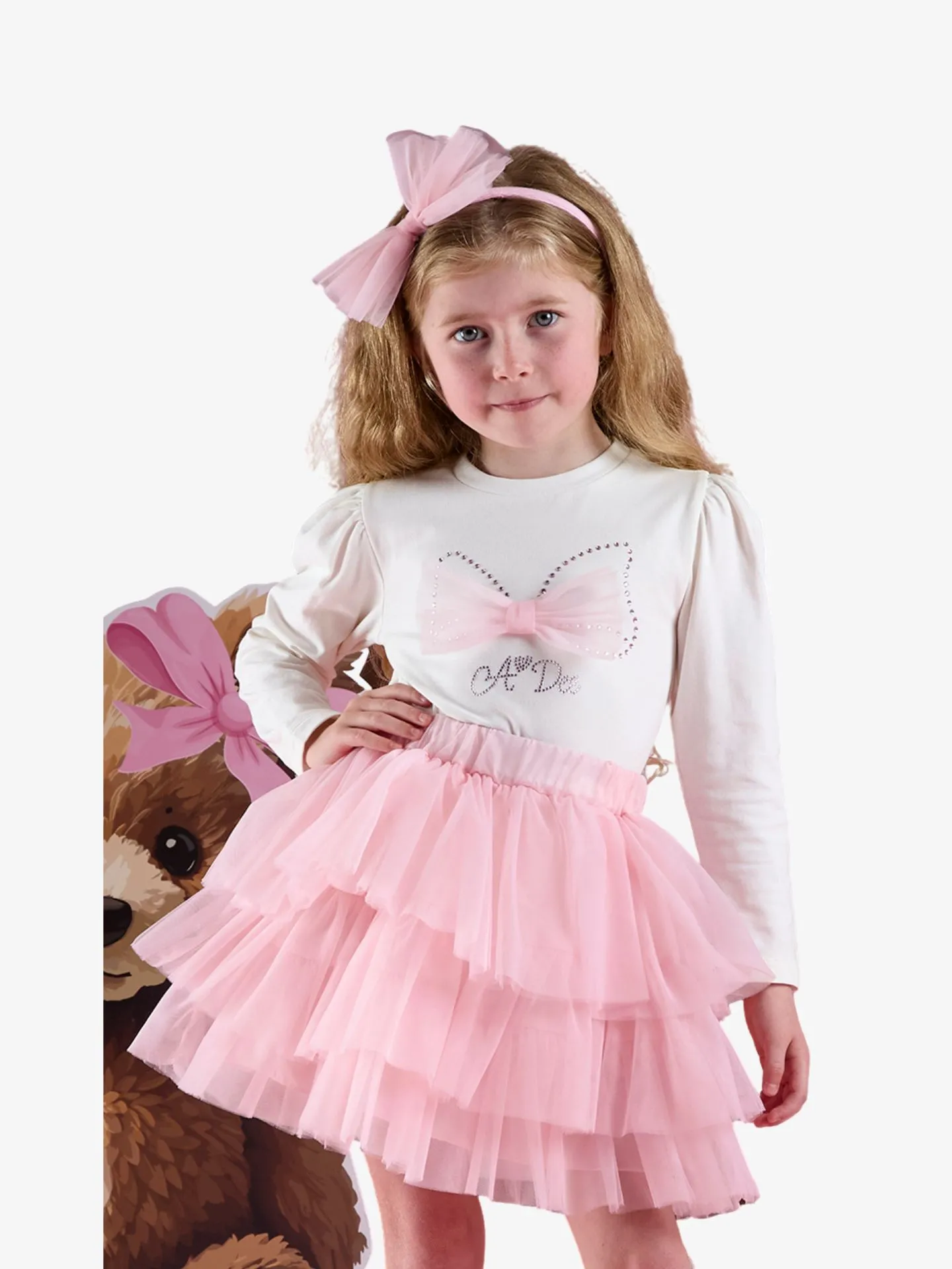 ADee Meisjes set tulle rok mackenzie snow white