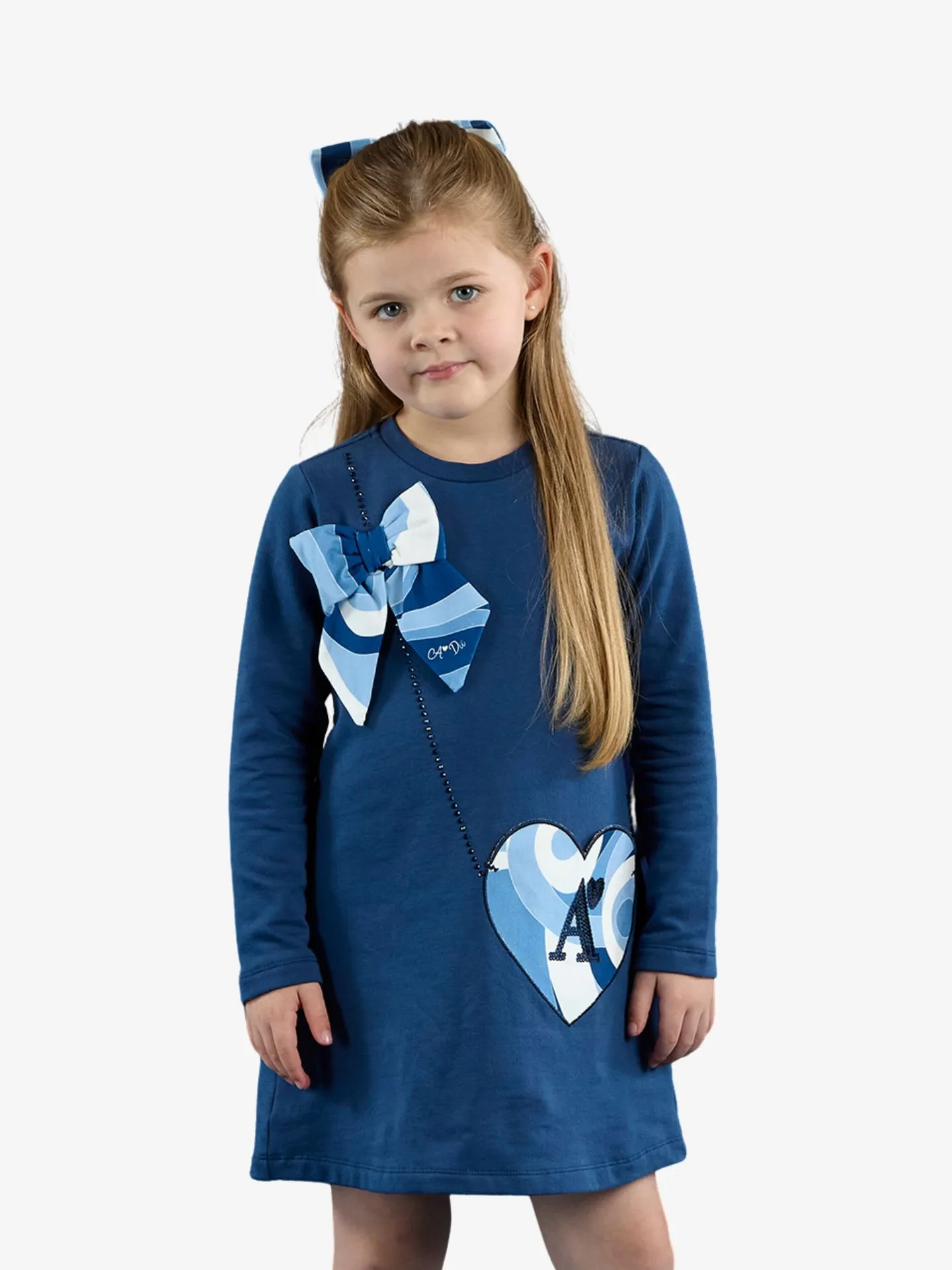 ADee Meisjes jurk lotus heritage navy