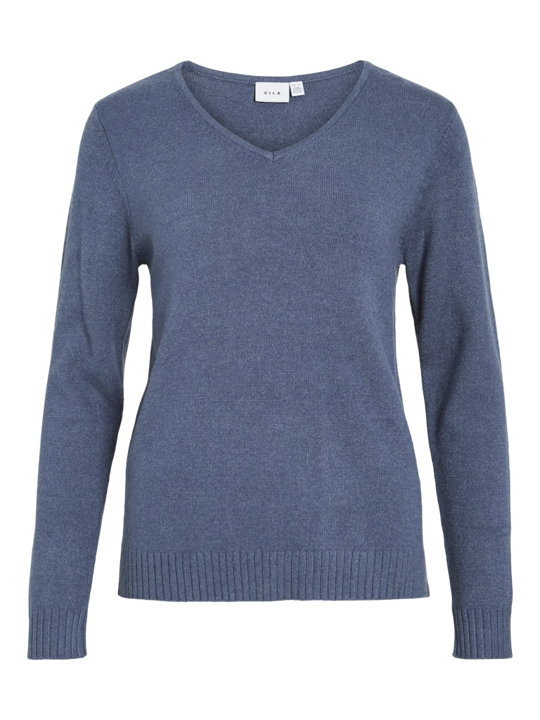 Vila 14042769 viril v-neck l/s knit top noos