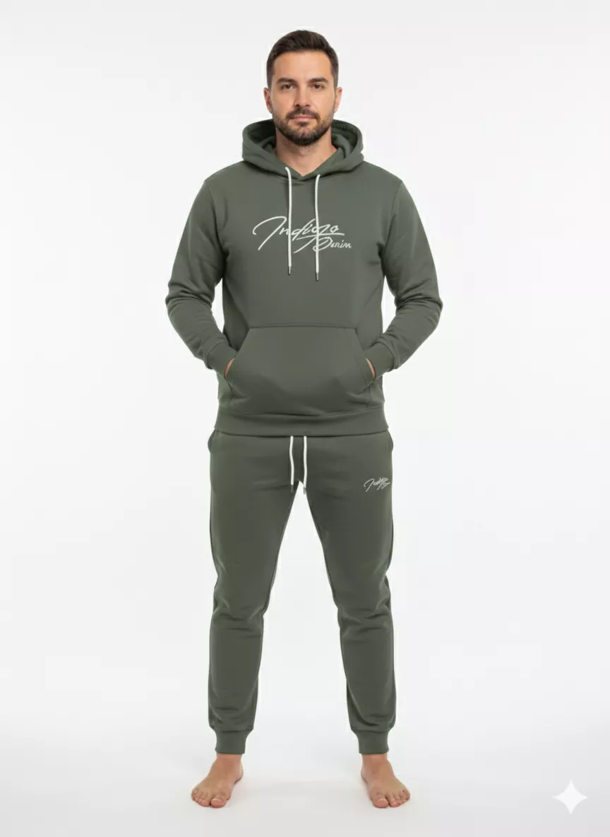 Indigo Denim Denim joggingpak heren donker