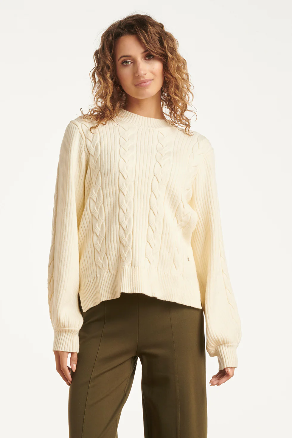 Smashed Lemon Damesgestructureerd gebreide trui |