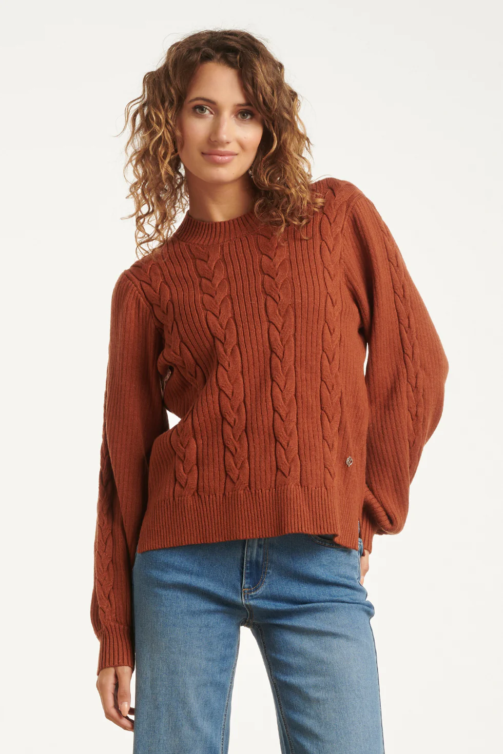 Smashed Lemon Damesgestructureerd gebreide trui |