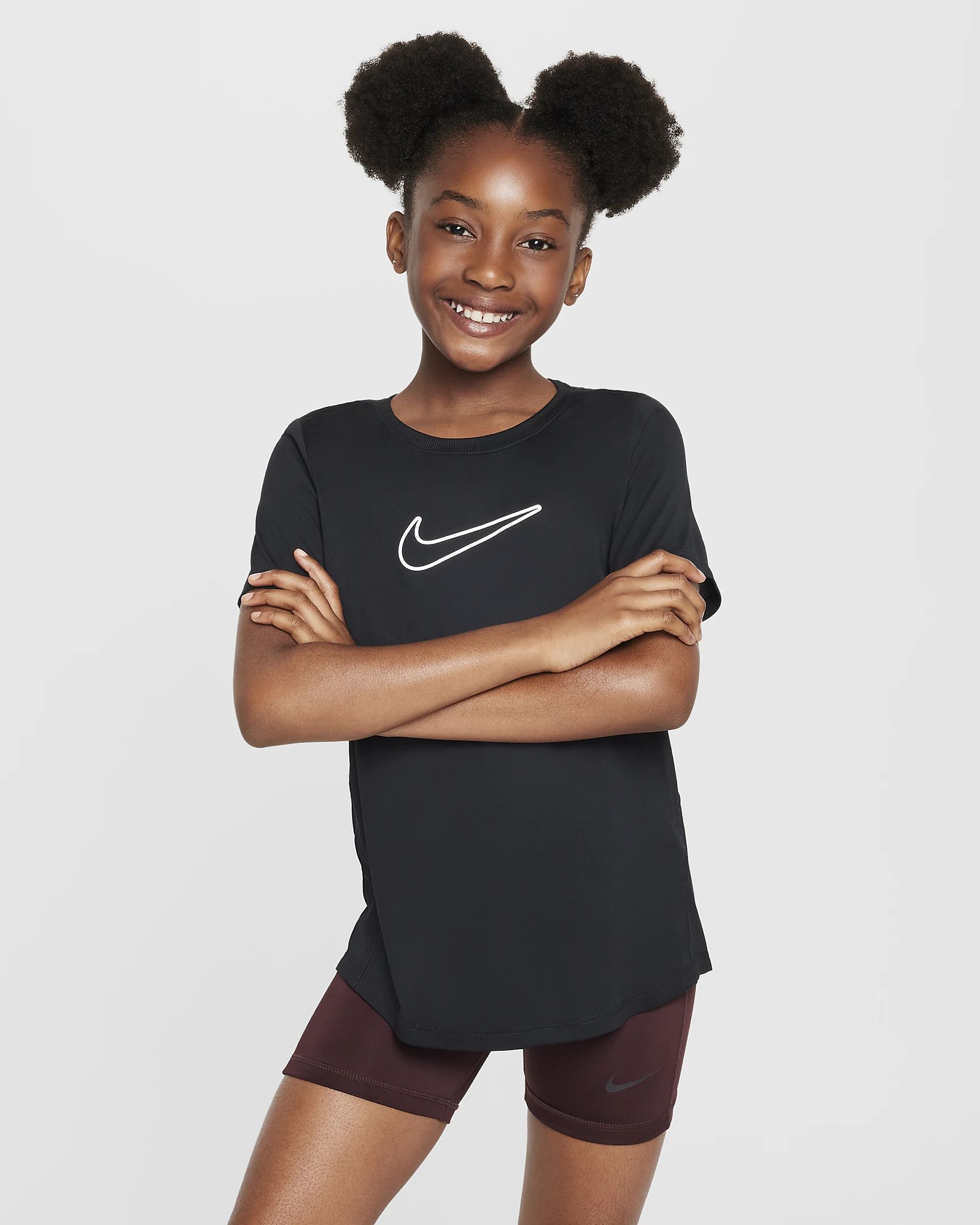Nike one girls' dri-fit short-sleev training t-shirt korte mouw meisjes -