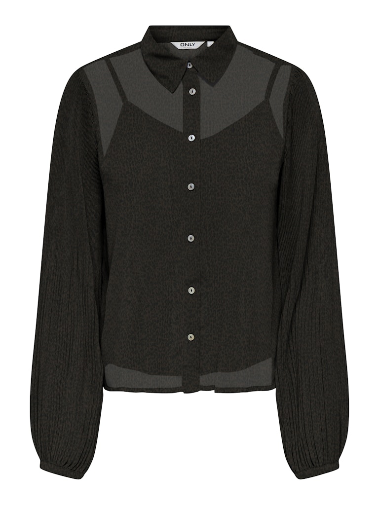 Only onlstar life l/s plisse shirt wvn 15333689 seal brown