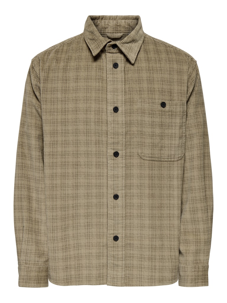 Only & Sons onswaleed corduroy overshirt 0345 22034467 chinchilla