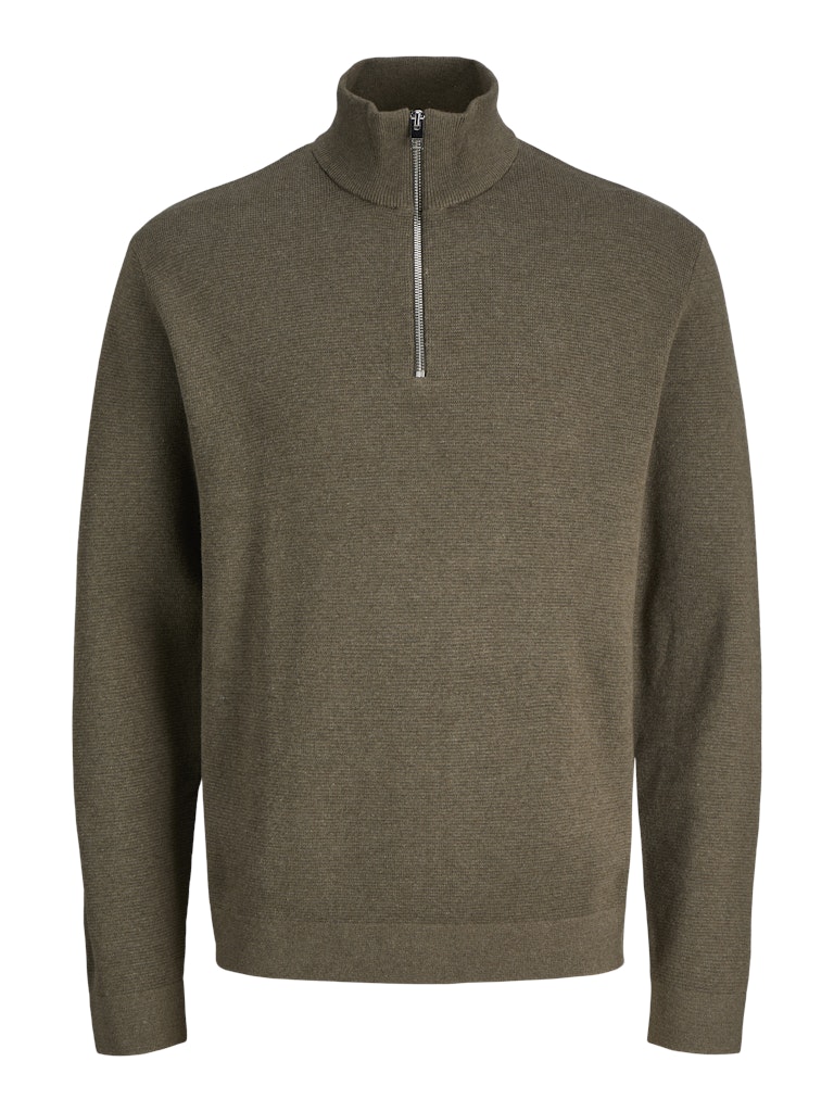 Jack & Jones jprblamilano stitch knit half zip s 12259664 gray