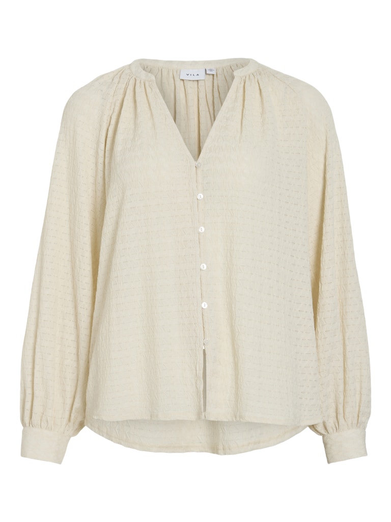 Vila vibabera v-neck l/s shirt 14110148 birch