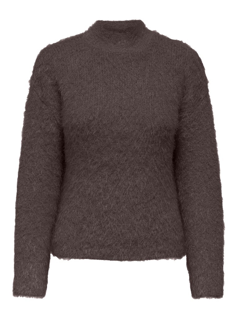 Only onllulu ls rib highneck cc knt 15350651 seal brown