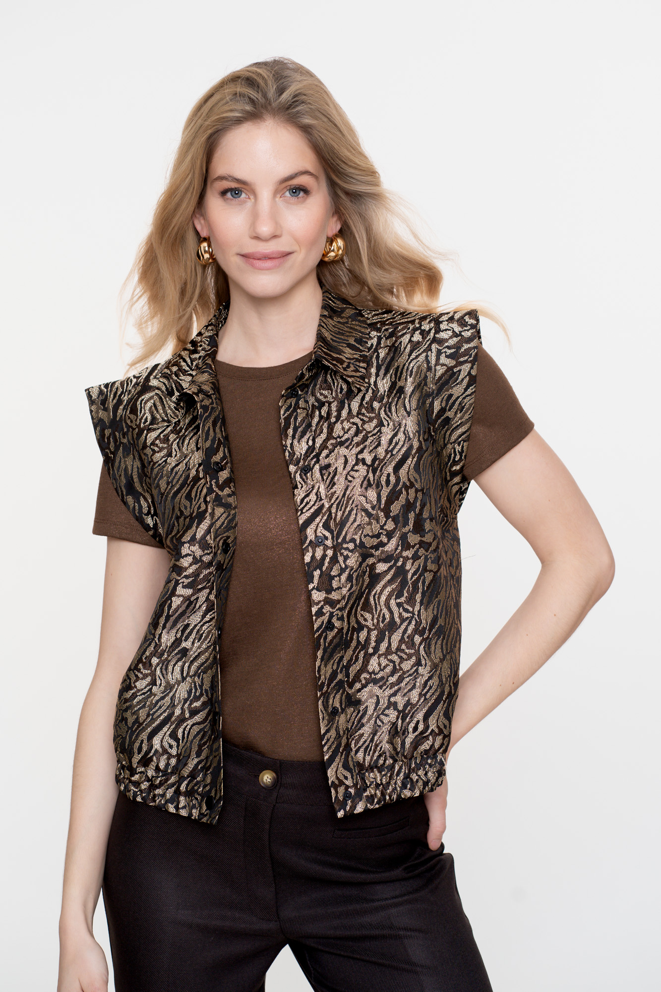 Geisha gilet animal print 55715-20 999 /brown