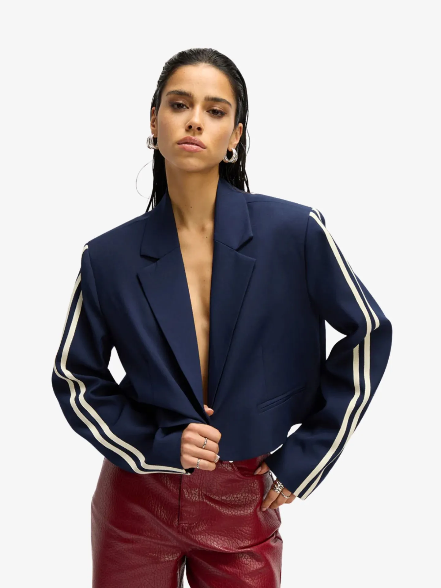 Refined Department Dames blazer niv cropped navy