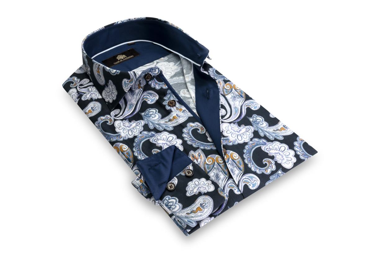 Circle of Gentlemen Lamar -allover print overhemd in stretch kwaliteit