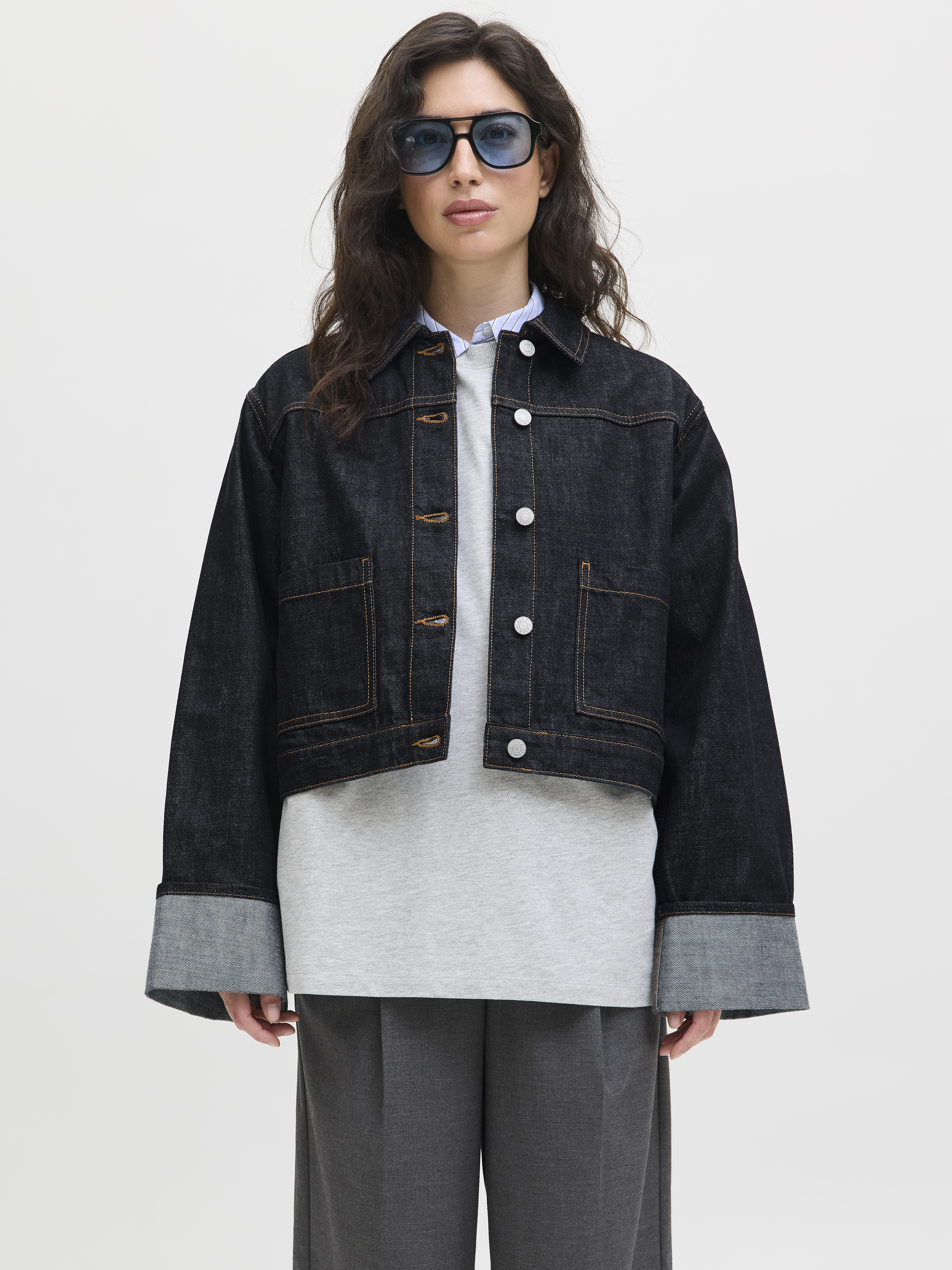 Jack & Jones Jxvega denim jacket fold up r269 dn