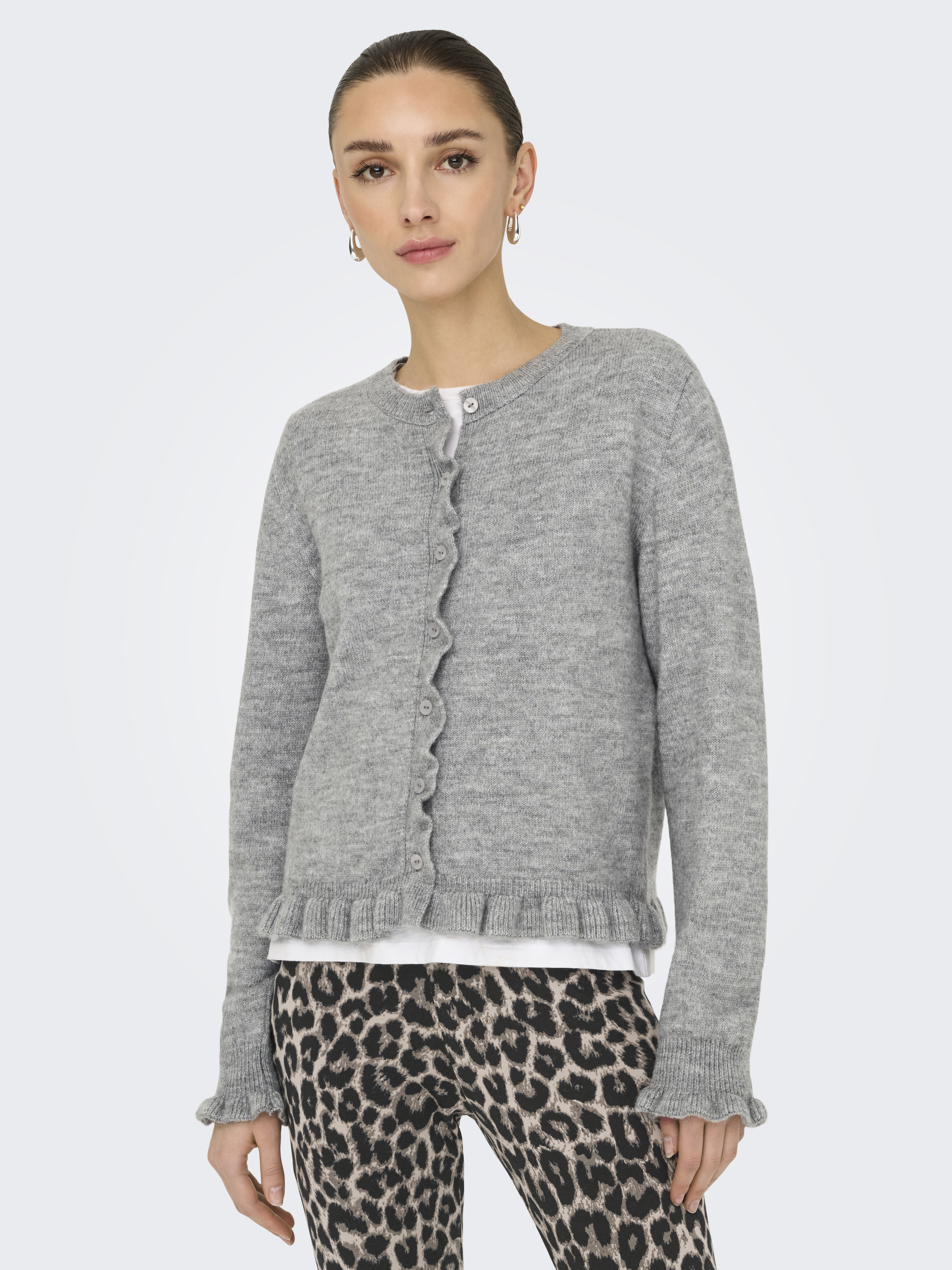 Jacqueline de Yong Jdyletty l/s on frill cardigan knt