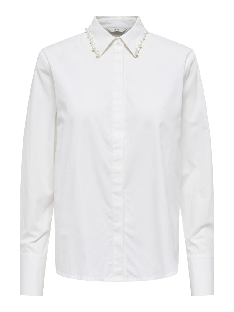 Jacqueline de Yong Jdylula ls pearl detail shirt wvn off-white