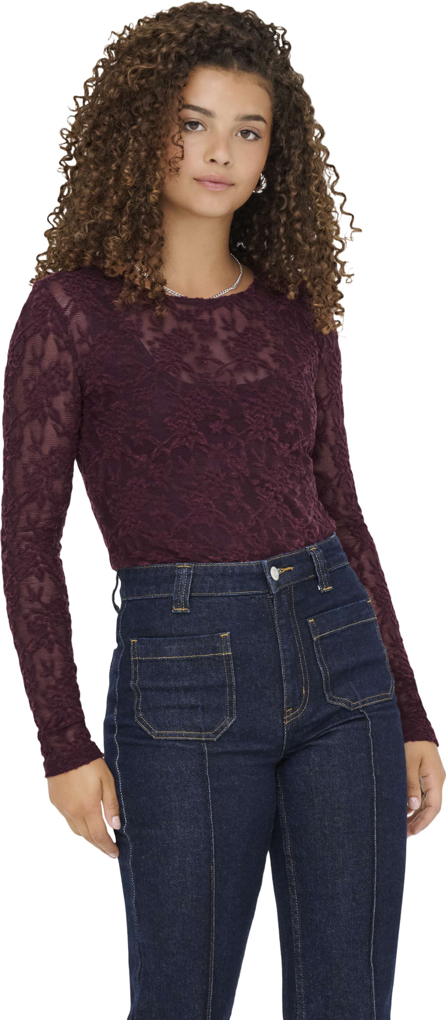 Only Onlblaise l/s top jrs mauve wine