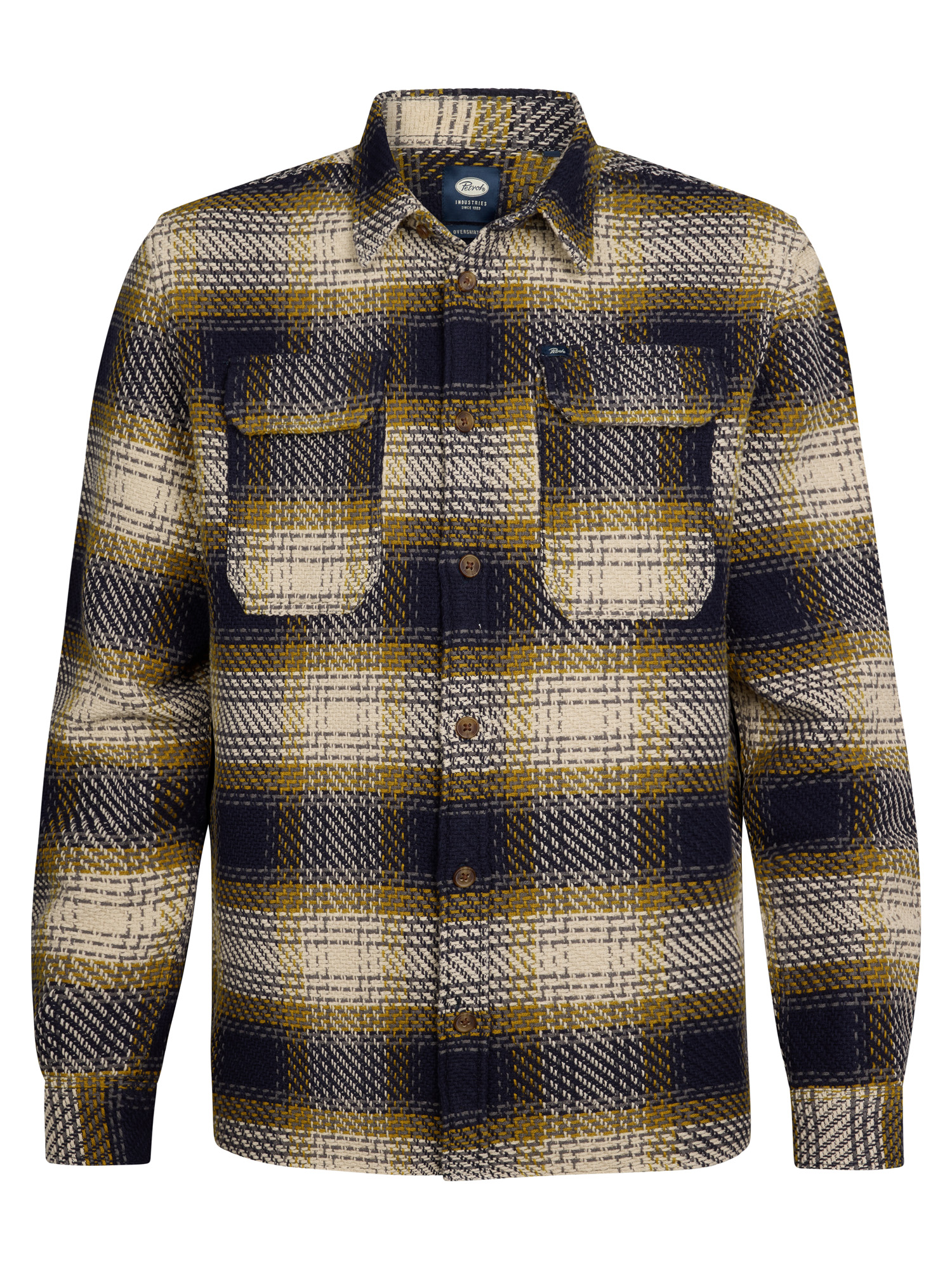 Petrol Industries men shirt long sleeve check m-3050-sil405 5092 royal