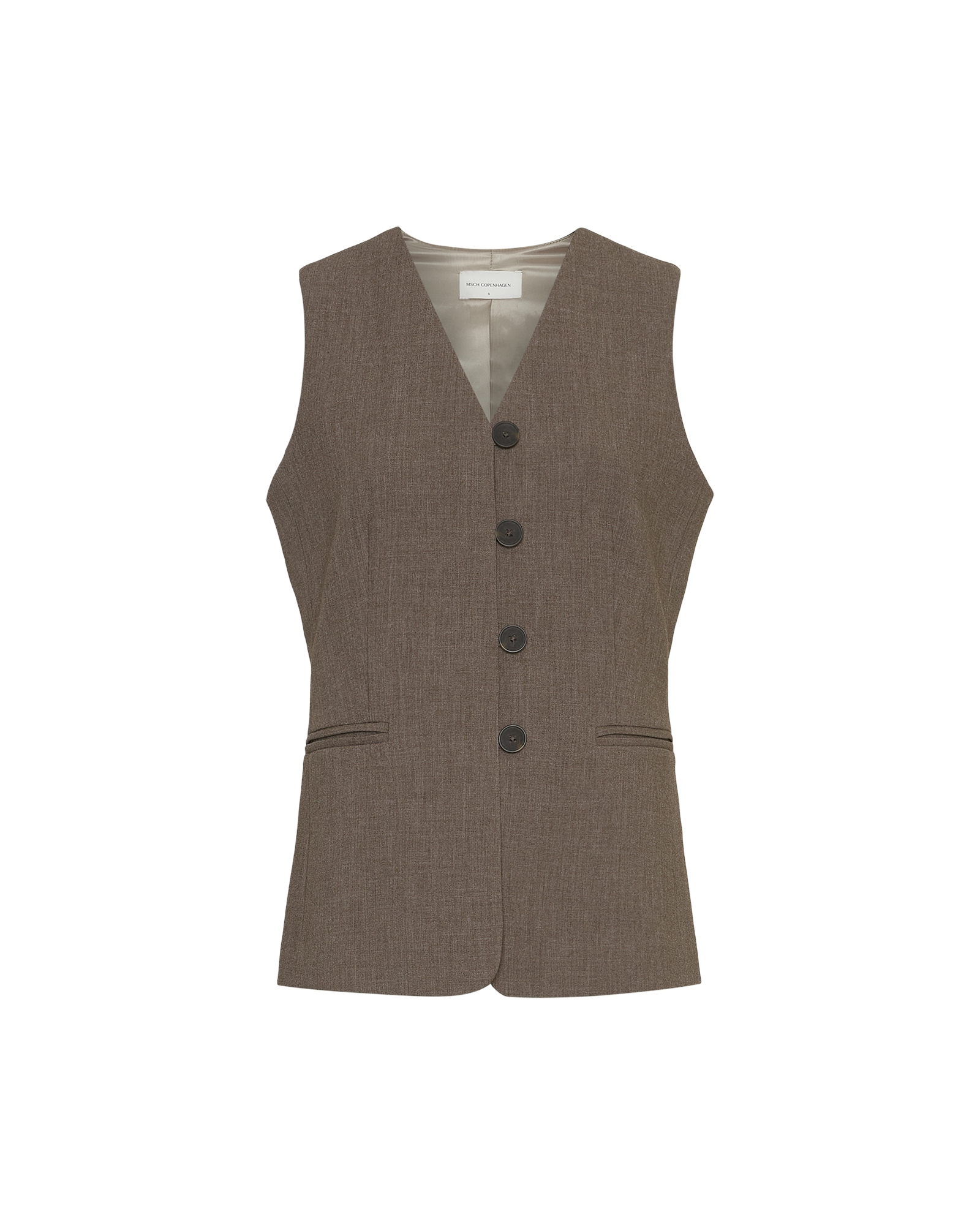 Moss Copenhagen rosina michelle waistcoat 19231 slate black melange