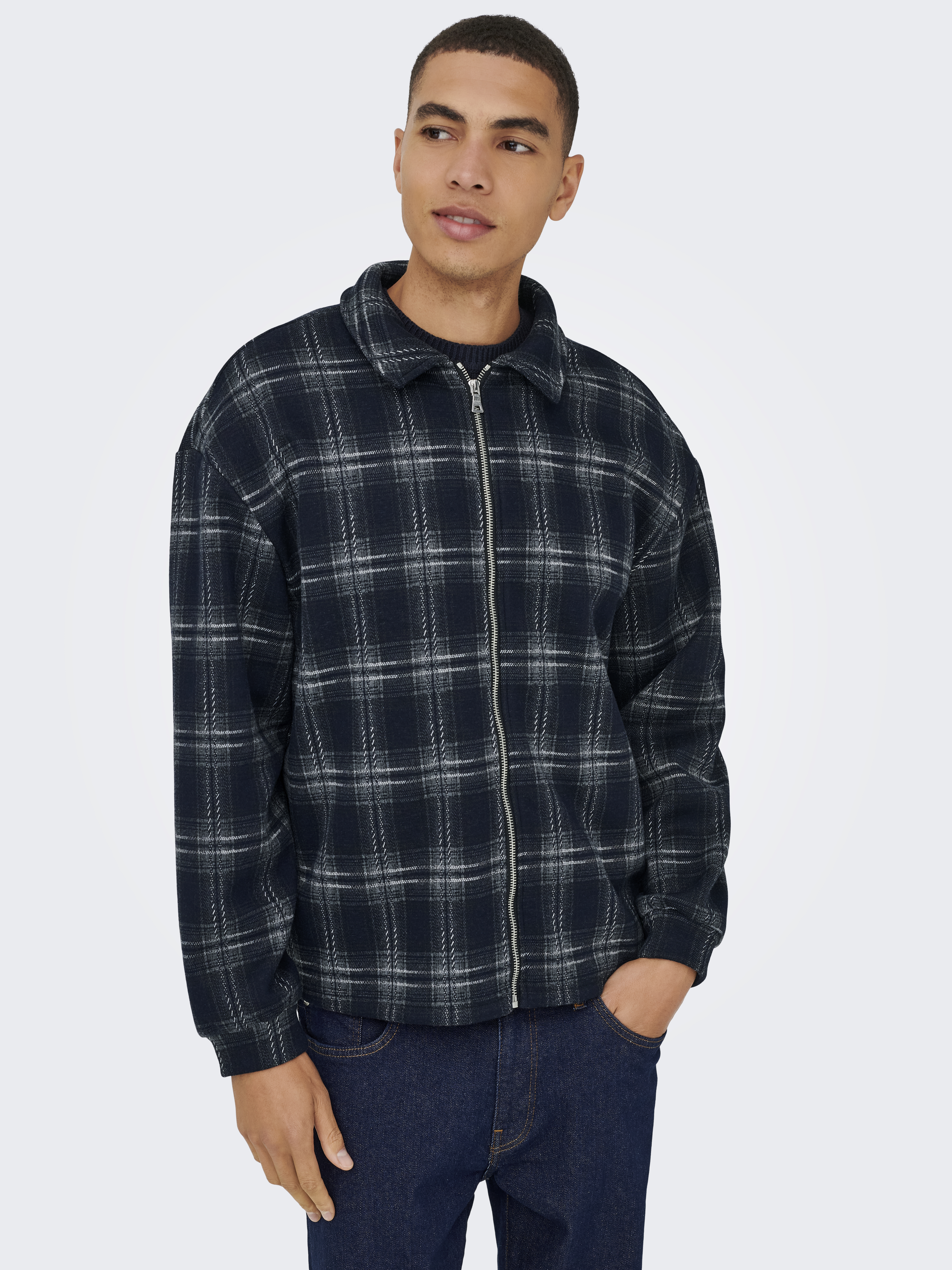 Only & Sons Onshendon loose ls zip overshirt sw
