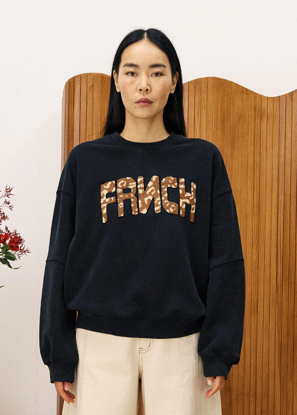 FRNCH Lime sweater opdruk