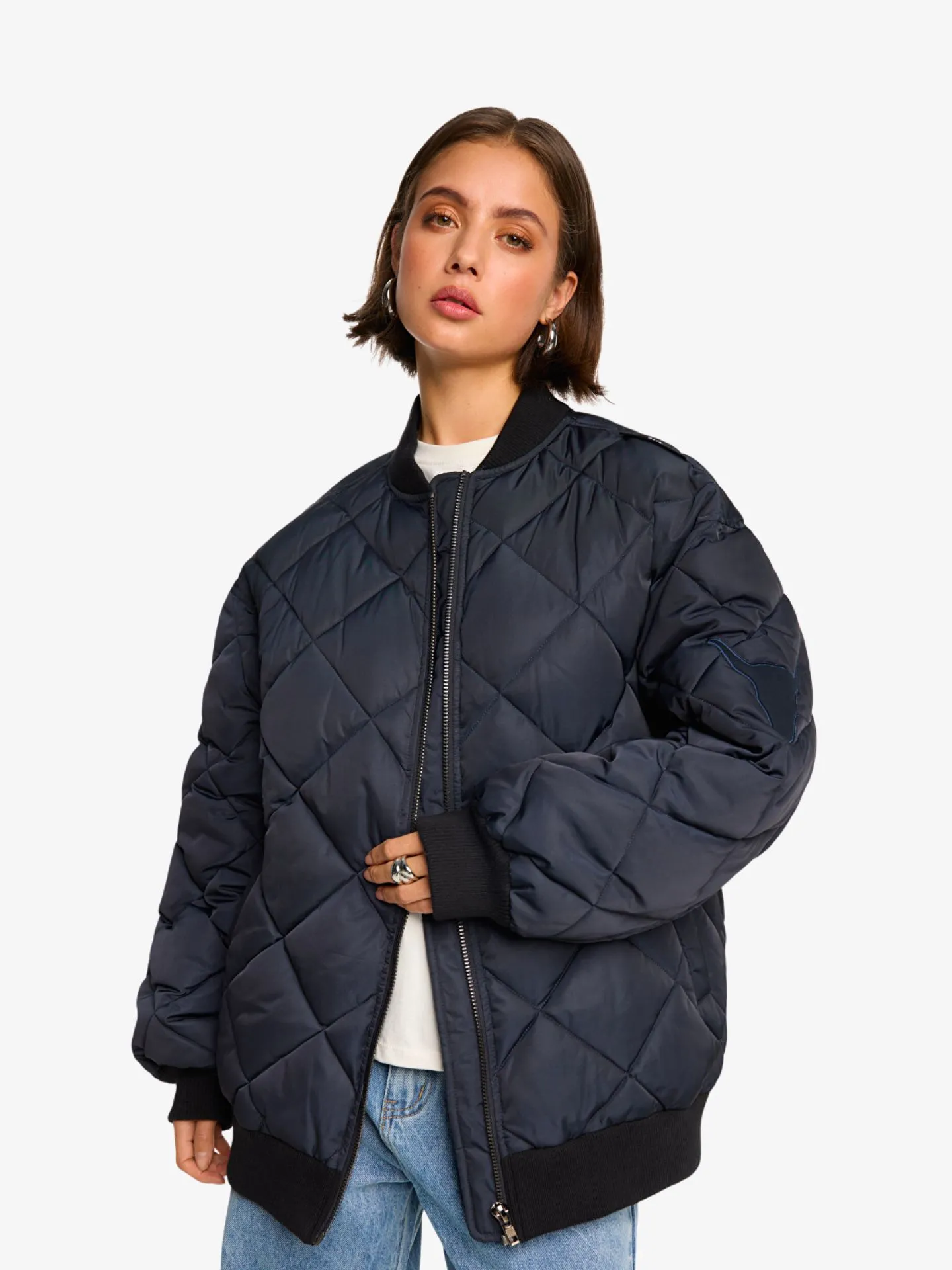 Alix The Label Dames bomberjas quilted navy