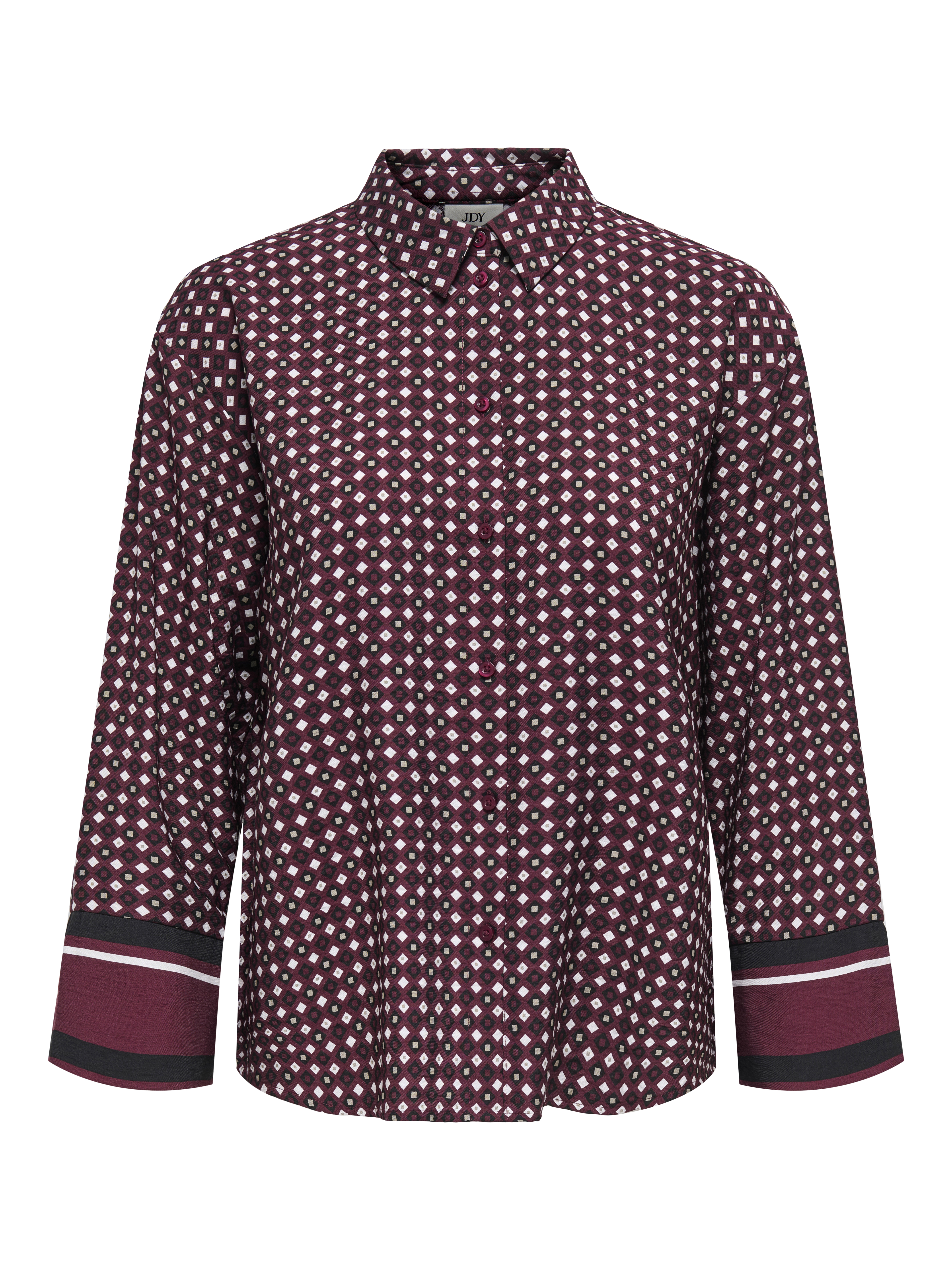 Jacqueline de Yong alice 7/8 loose shirt wvn 15356522 maroon banner