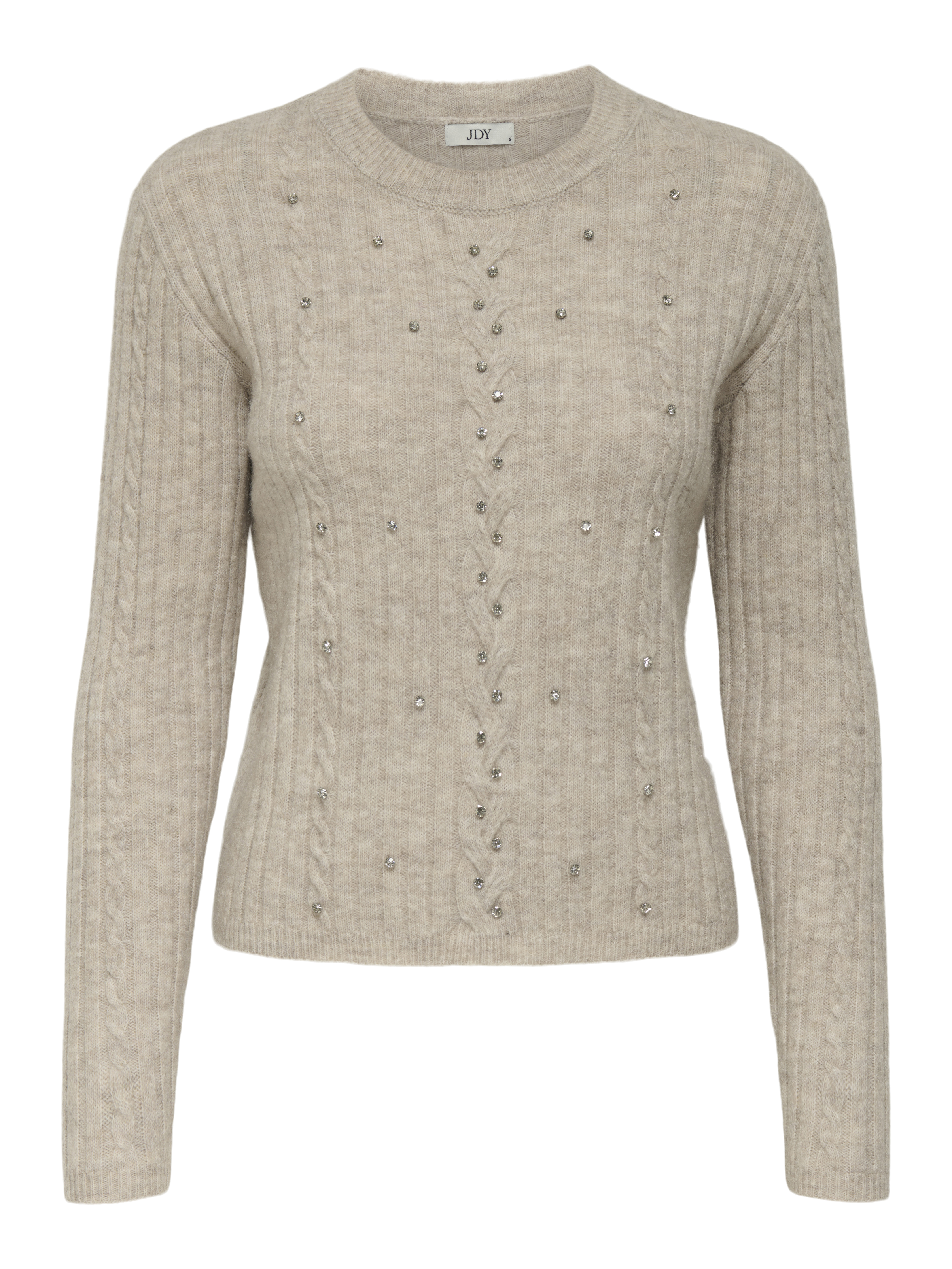 Jacqueline de Yong ella life l/s o-neck bling pull 15355465 turtledove