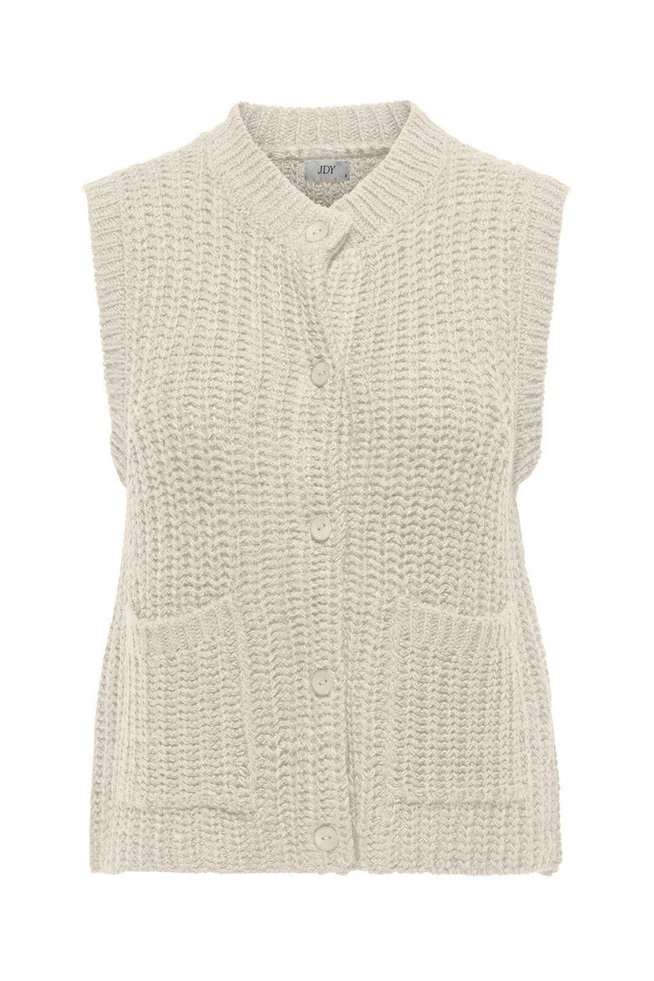 Jacqueline de Yong mabel s/l o-neck button vest knt 15359417 birch
