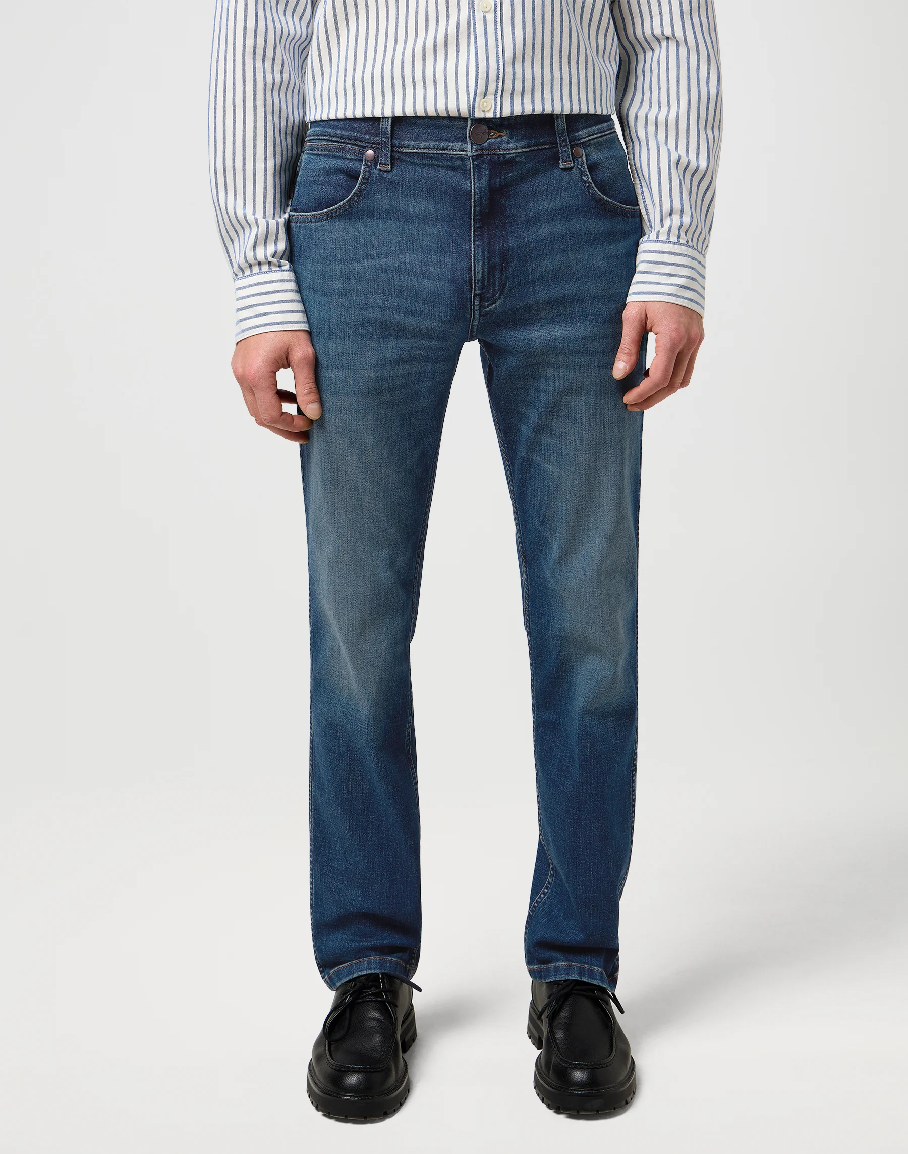 Wrangler Greensboro heren regular straight-fit jeans marine tint